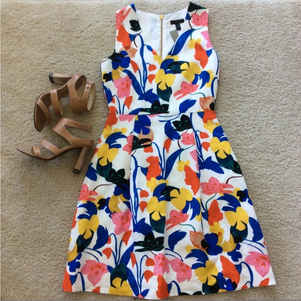 J. Crew A Line Dress in Morning Floral - Picture 2 of 6